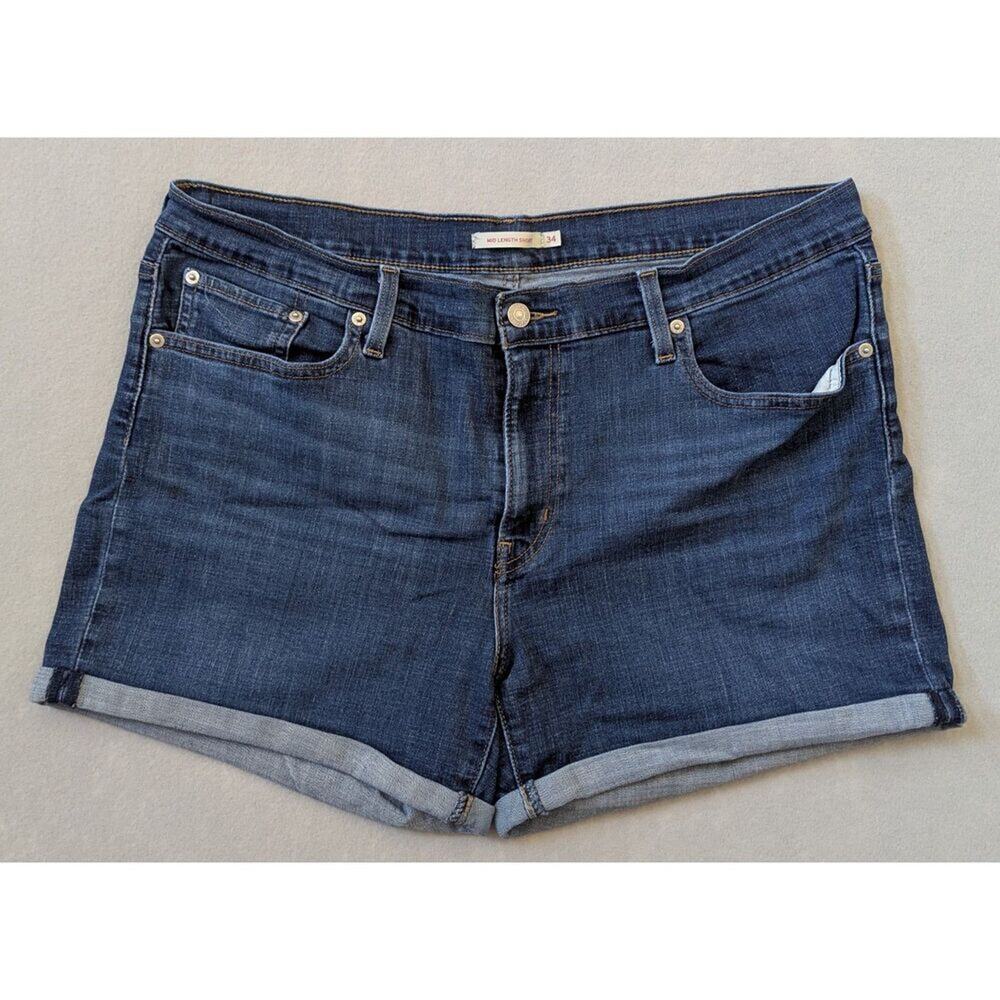 Levi's Women's Mid Length Shorts Dark Wash Size 34